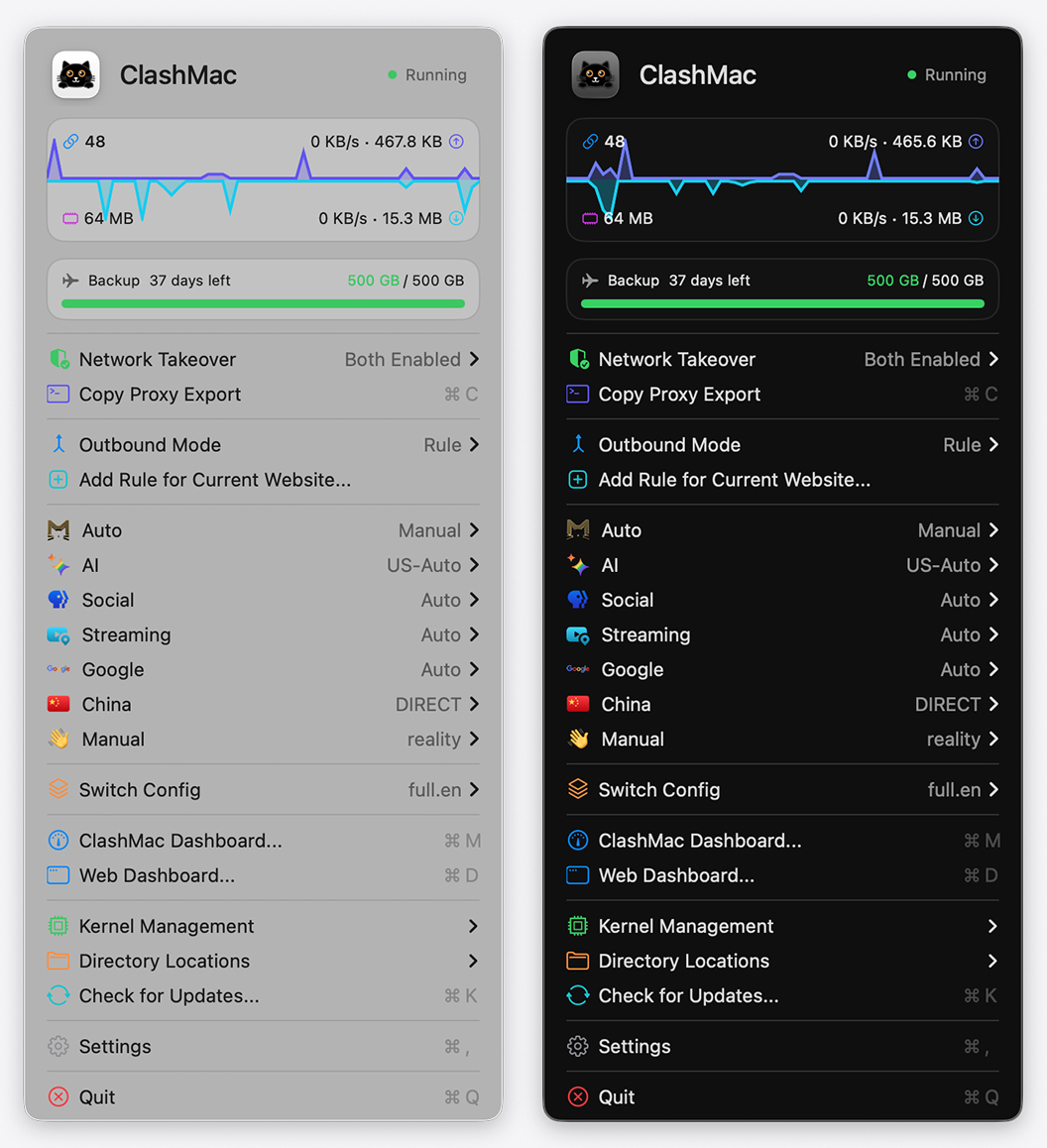 ClashMac Menu Bar